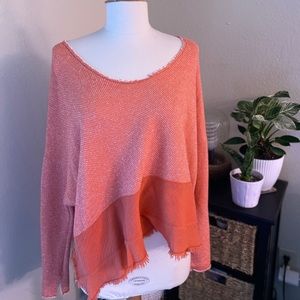 Free people reversible salmon sweater